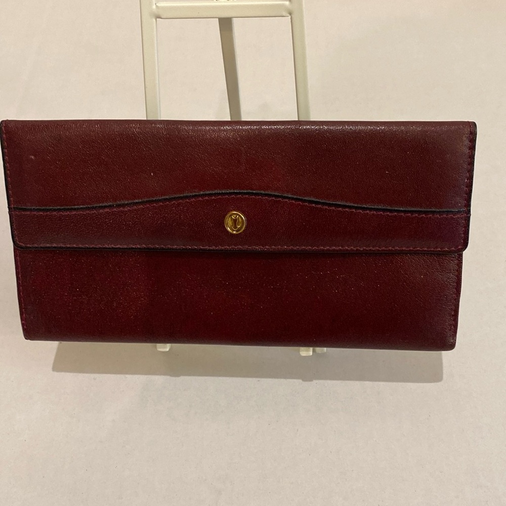 GOLD PFEIL Sport Collection Leather Wallet Burgandy. West Germany. Vintage.